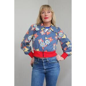 1970's Vintage Butterfly Fade & Dagger Collar Lightweight Jacket ~ Women's XS SM